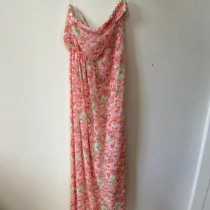 ZARA Hawaiian Maxi Dress - Pink Flowers